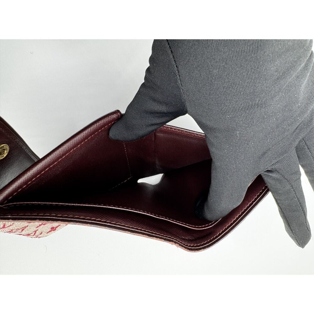 Louis Vuitton Monogram Mini Lin Red Canvas Compact Wallet Bifold Made in France - Picture 13 of 16